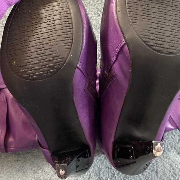 Purple leather-look boots - Picture 5 of 5
